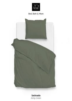 Zo!Home Satinado Bettwäsche Grasgrün -Deutschland Vtwonen Verkaufs-Shop zo home bettwasche satinado army green 1