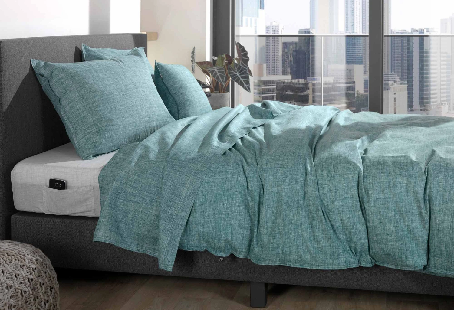 Zo!Home Lino Bettwäsche Smaragd Grün 2 Zo!Home Lino Bettwäsche Smaragd Grün – Bild 2