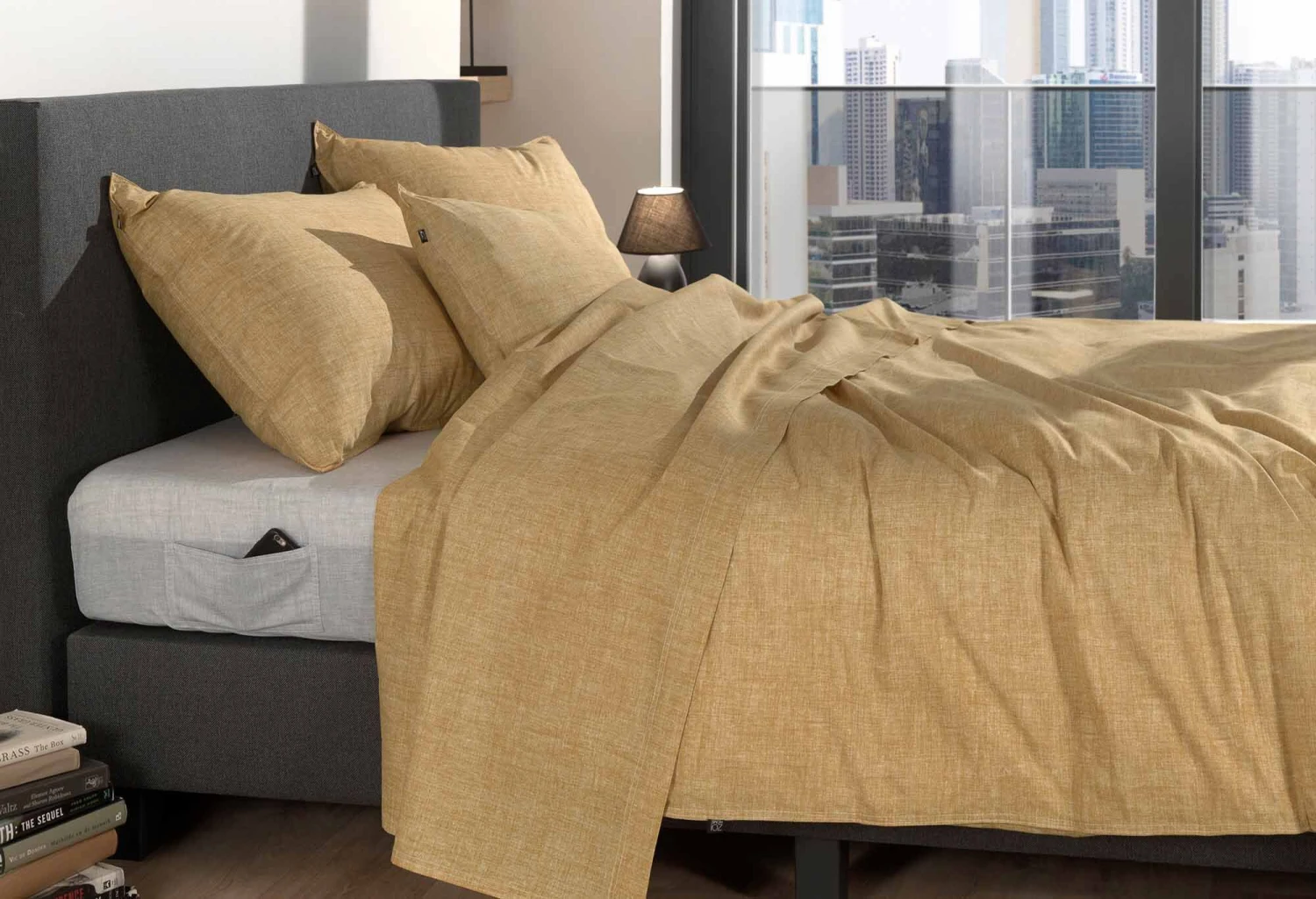 Zo!Home Lino Bettwäsche Ocker Gelb 2 Zo!Home Lino Bettwäsche Ocker Gelb – Bild 2