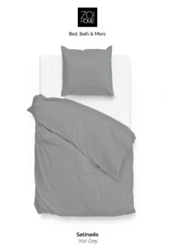 Zo!Home Satinado Bettwäsche Stahl-Grau -Deutschland Vtwonen Verkaufs-Shop zo home dekbedovertrek satinado iron grey 1 1